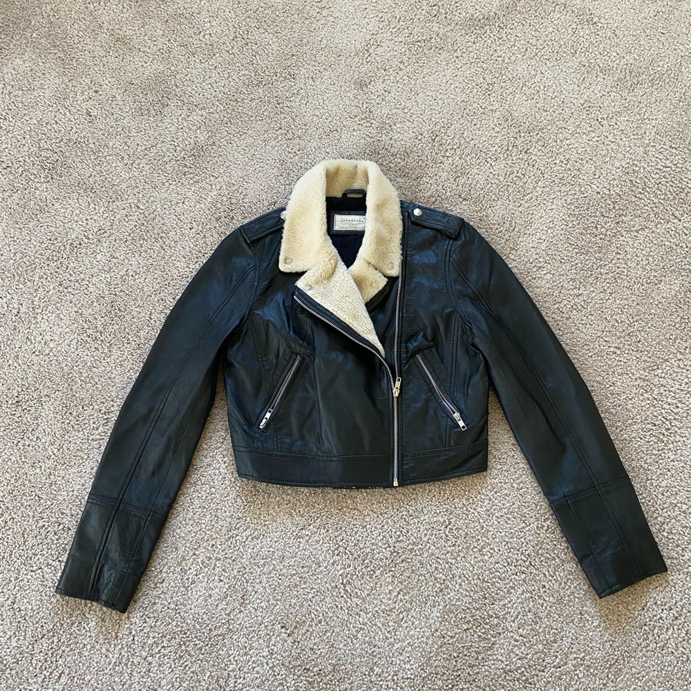 Urbancode London black leather jacket, UK12/US8